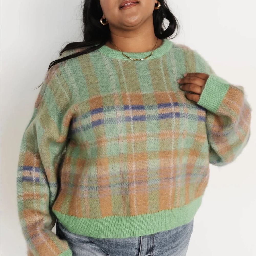 Baltic Born Green Plaid Sweater -XL - excellent condition!